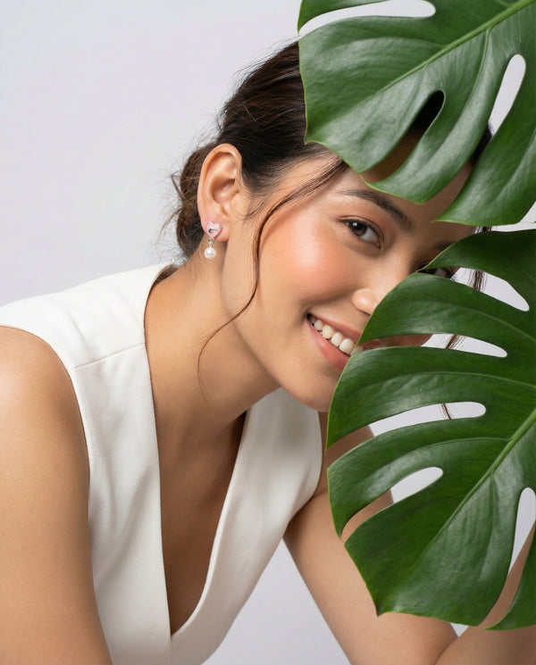 Sweetheart Symphony Pearl Drop Earrings