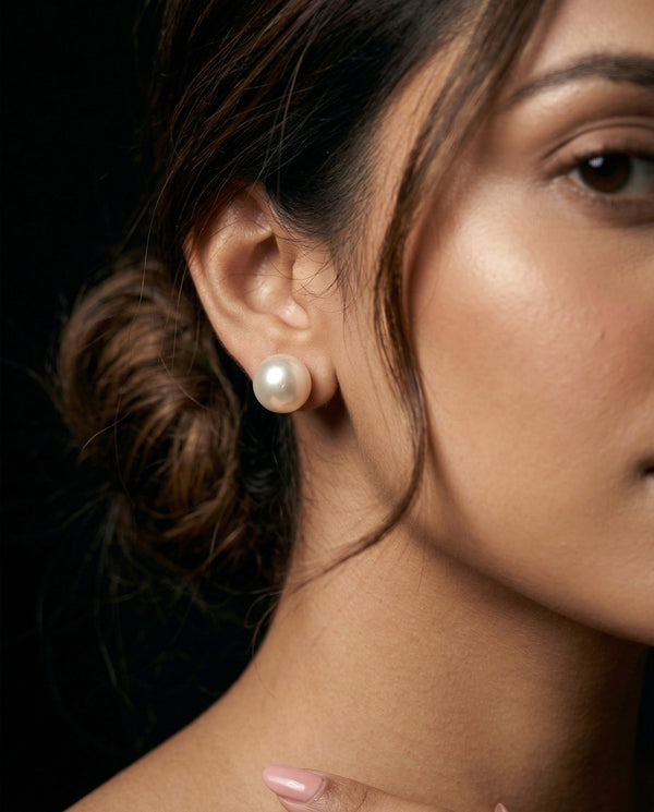 Classic Round Freshwater Pearl Stud Earrings