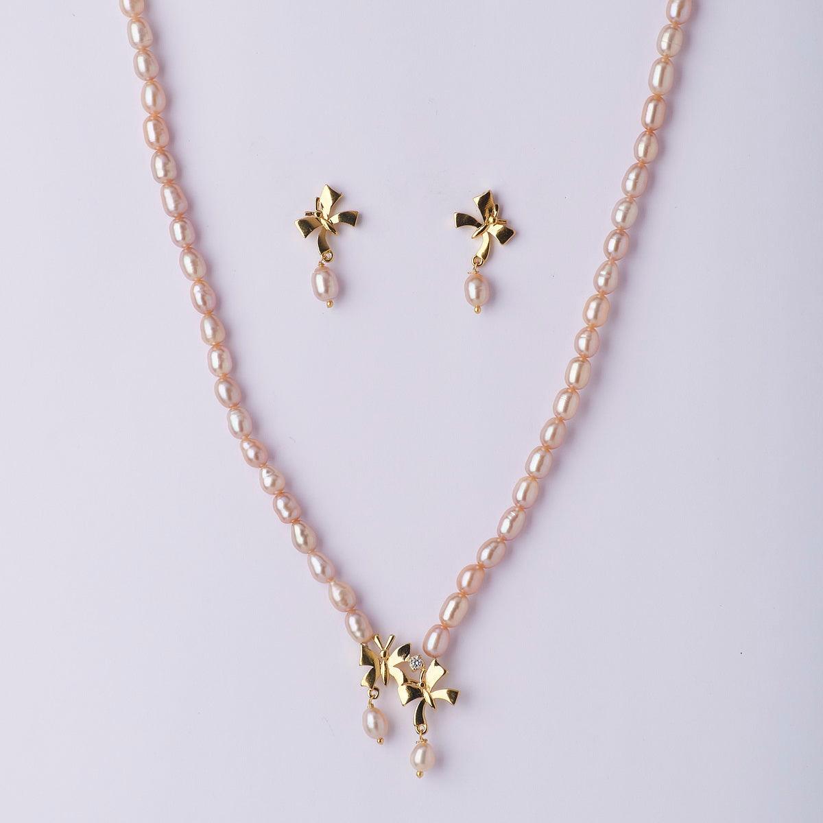 Pretty Butterfly Pearl Necklace Set - Chandrani Pearls