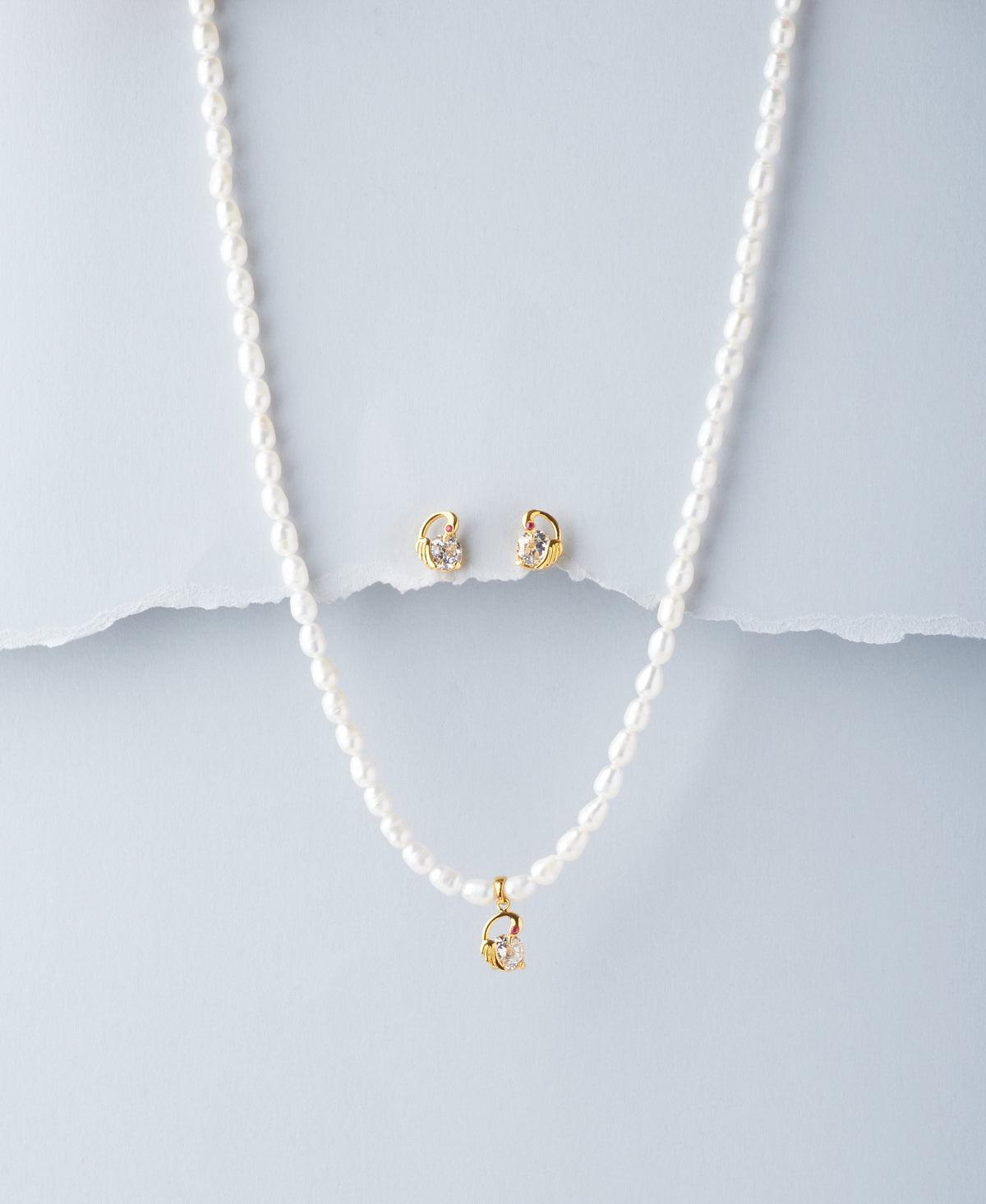 Pretty Duck Shaped Real Pearl Necklace Set - Chandrani Pearls