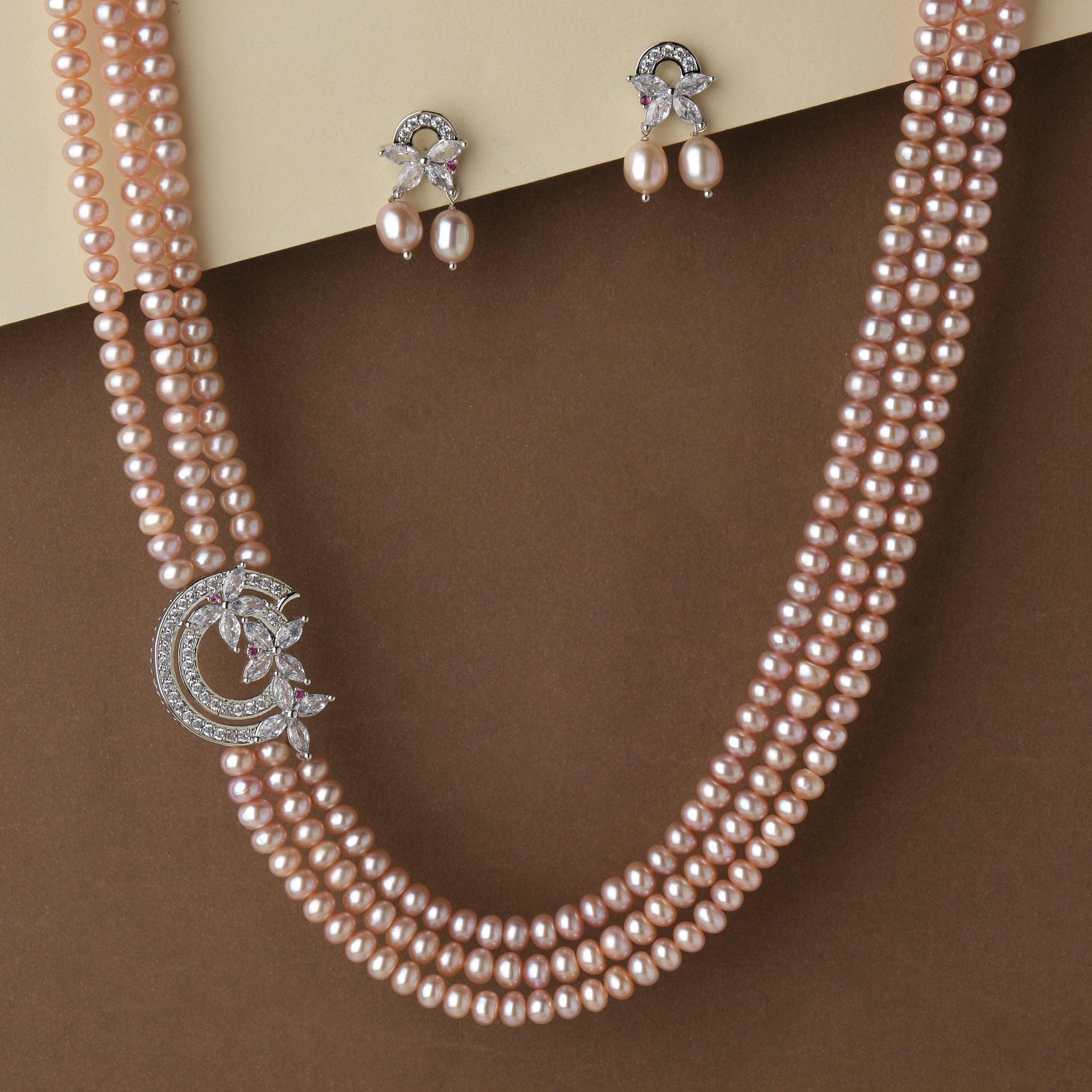 Pretty Floral Pearl Necklace Set - Chandrani Pearls