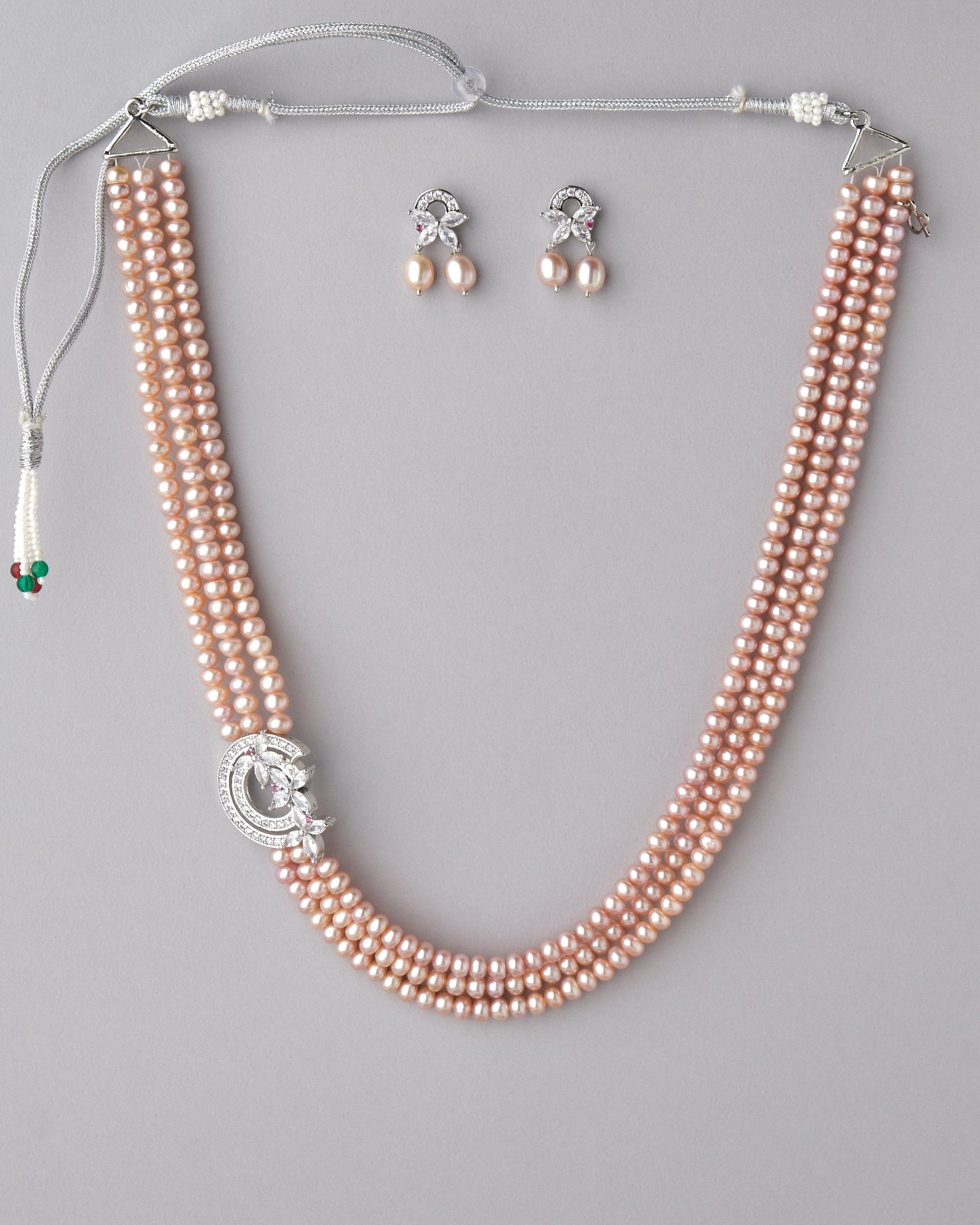Pretty Floral Pearl Necklace Set - Chandrani Pearls