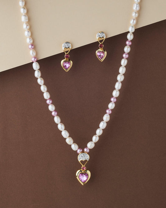 Pretty Heart Necklace Set - Chandrani Pearls