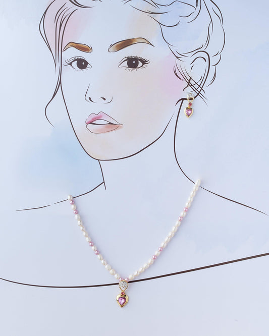 Pretty Heart Necklace Set - Chandrani Pearls