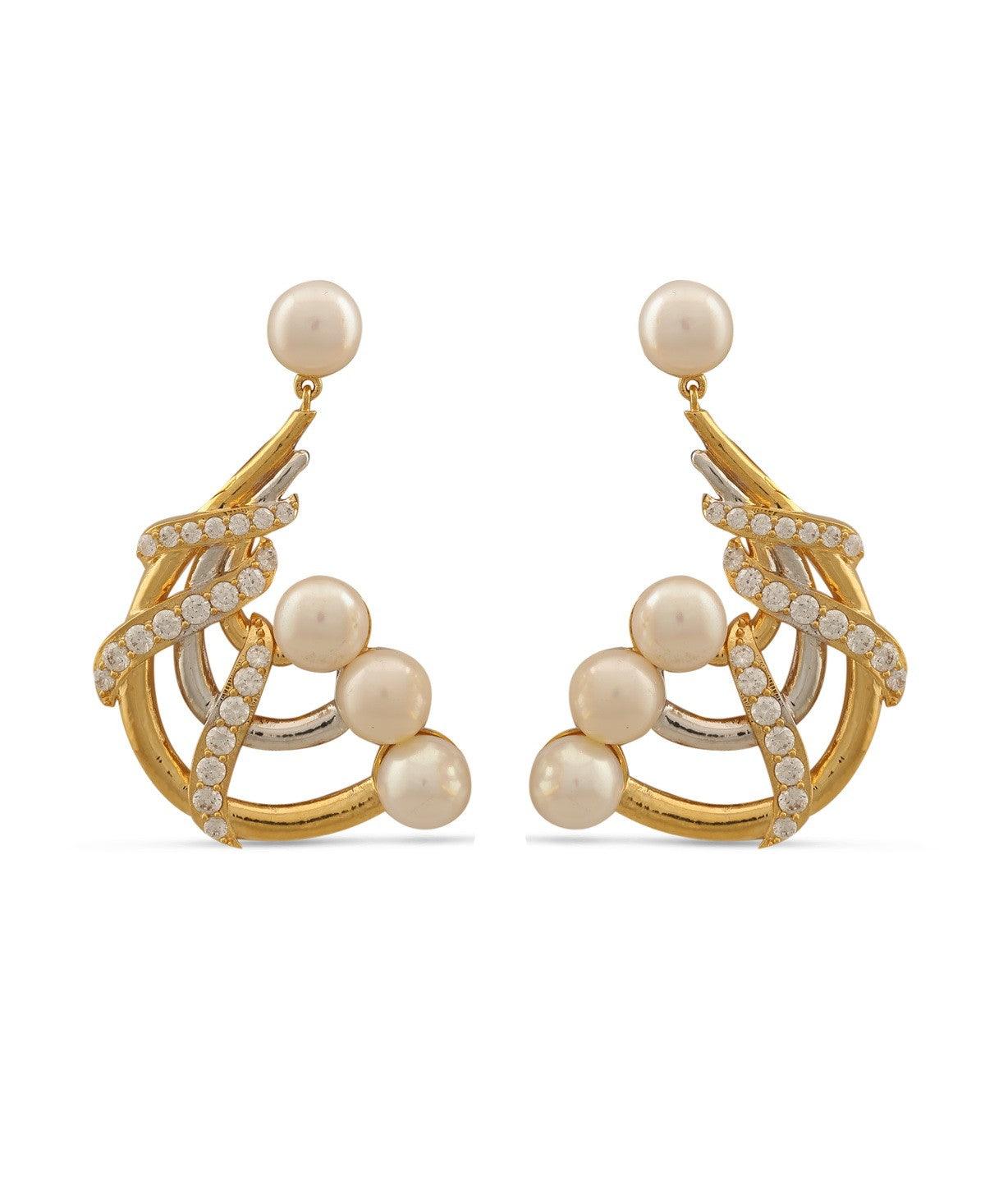 Pretty Pearl Studded hanging Earring - Chandrani Pearls