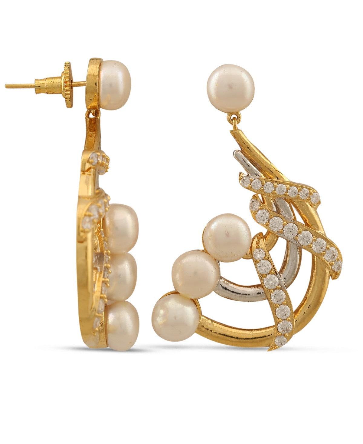 Pretty Pearl Studded hanging Earring - Chandrani Pearls