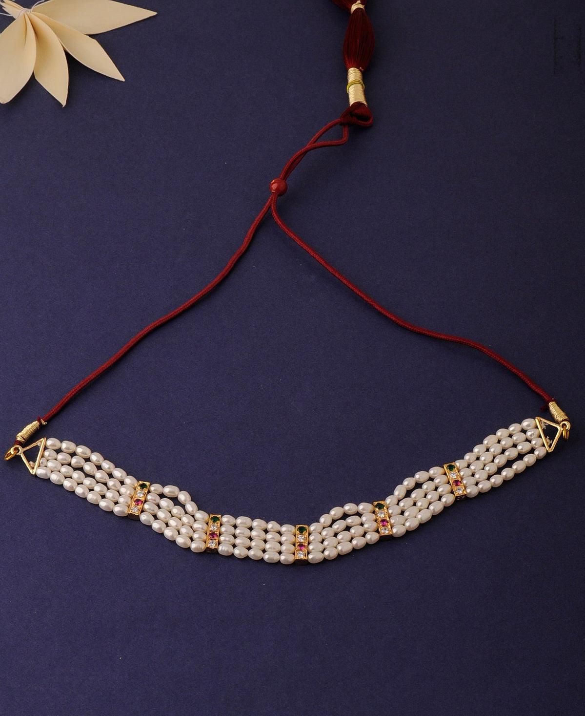 Pretty Real Pearl Choker Necklace - Chandrani Pearls