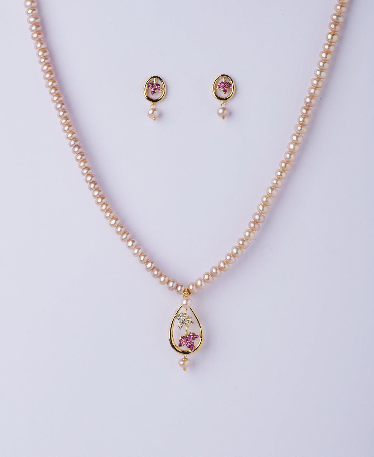 Pretty Real Pearl Necklace Set - Chandrani Pearls