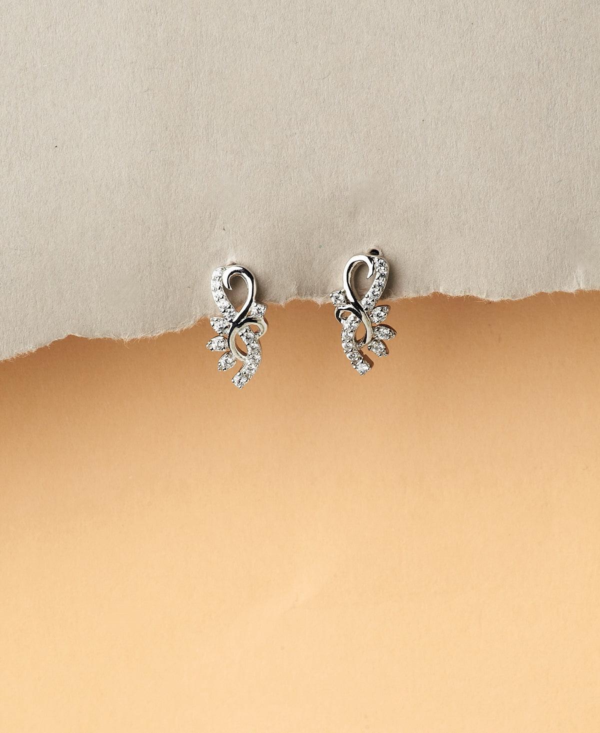 Pretty Silver Stud Earring - Chandrani Pearls