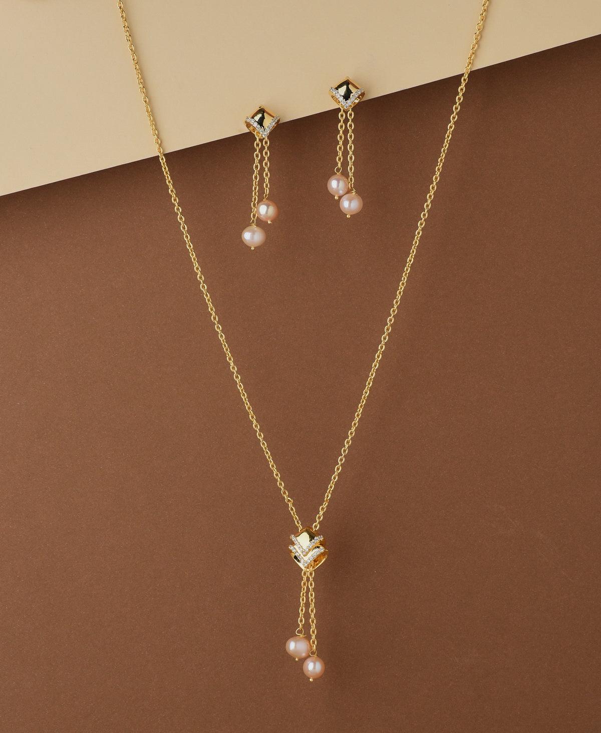 Pretty Stone Studded Chain Set - Chandrani Pearls
