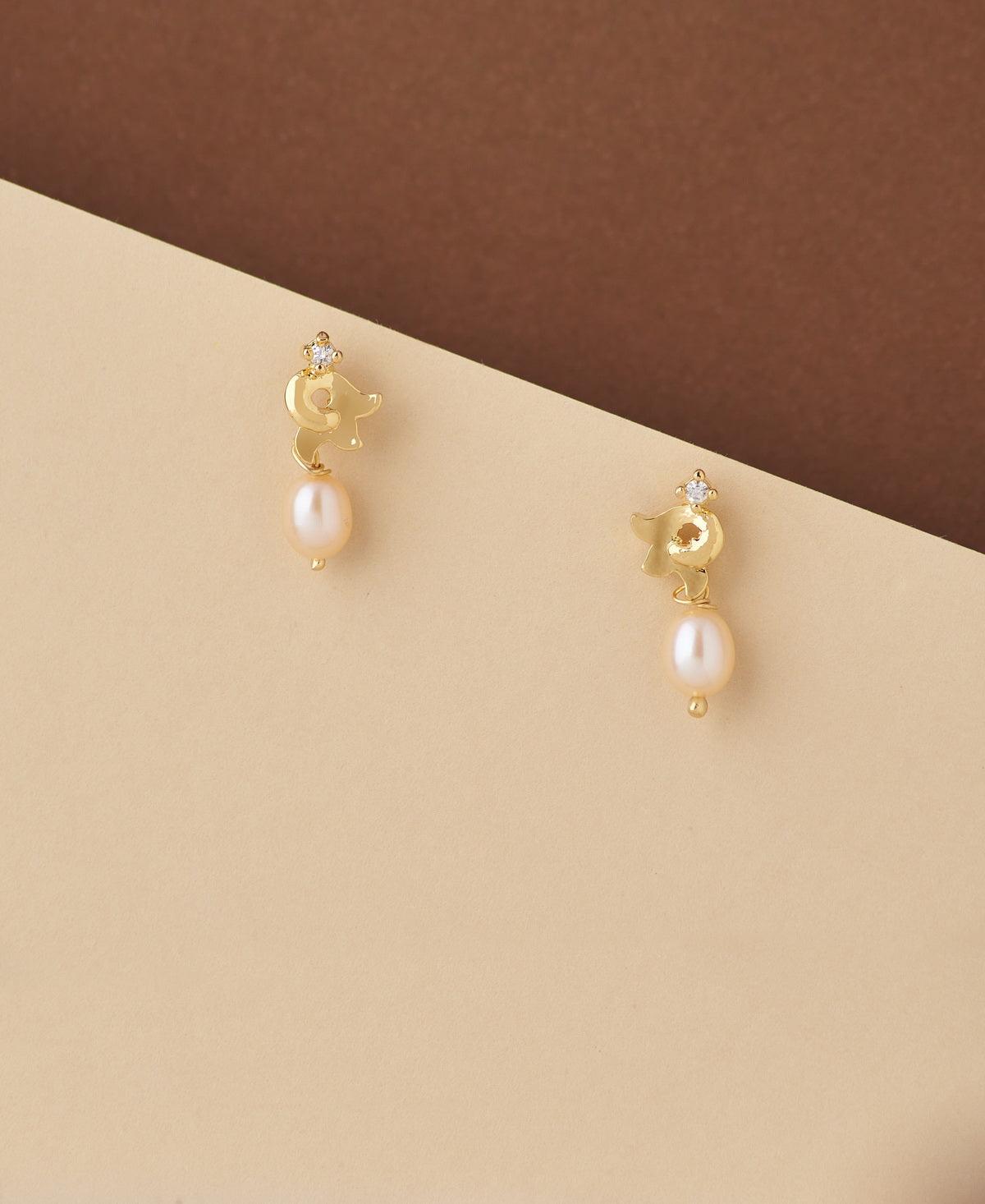Pretty Stone Studded Pearl Earring - Chandrani Pearls
