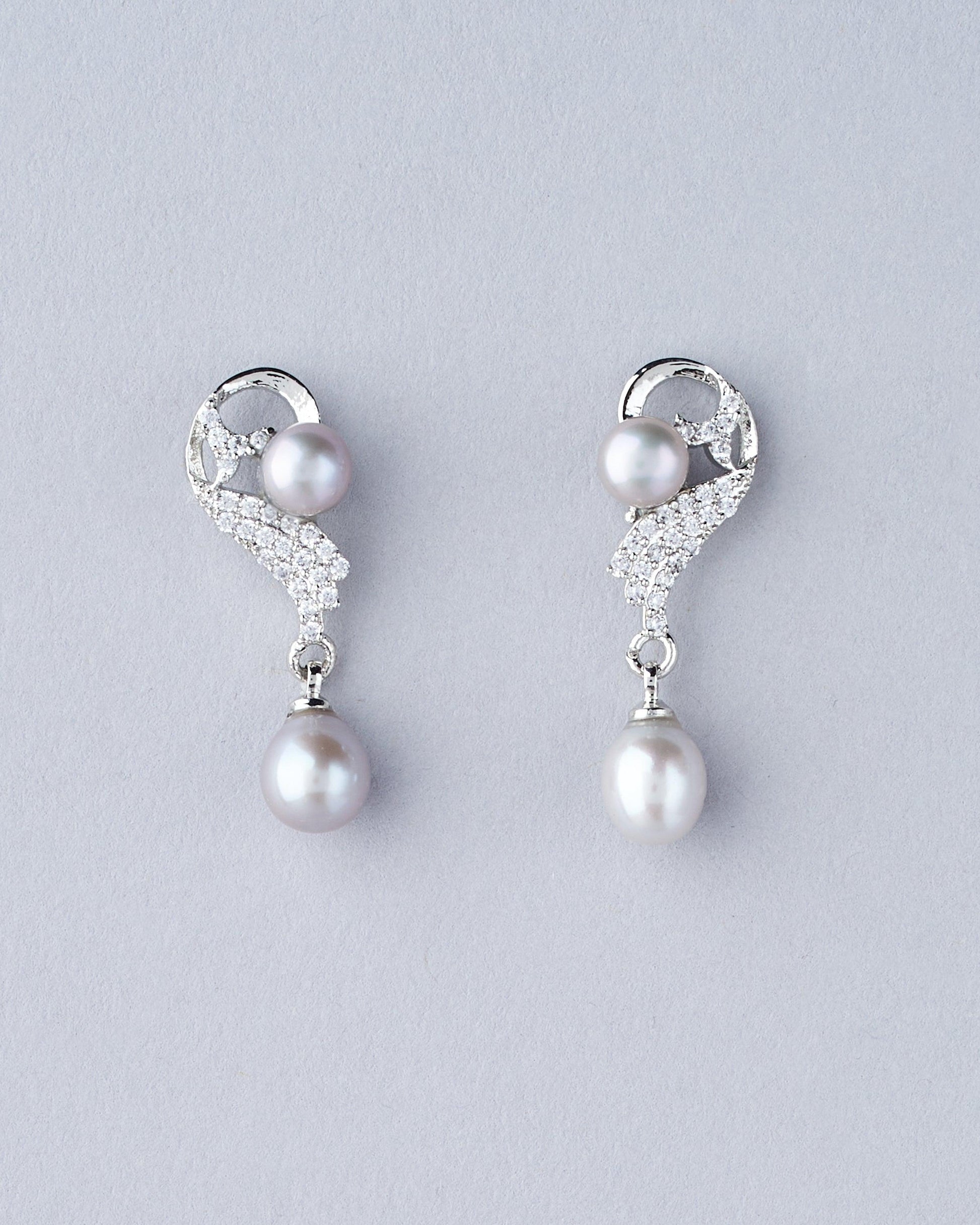 Pretty Stone Studded Pearl Earring - Chandrani Pearls