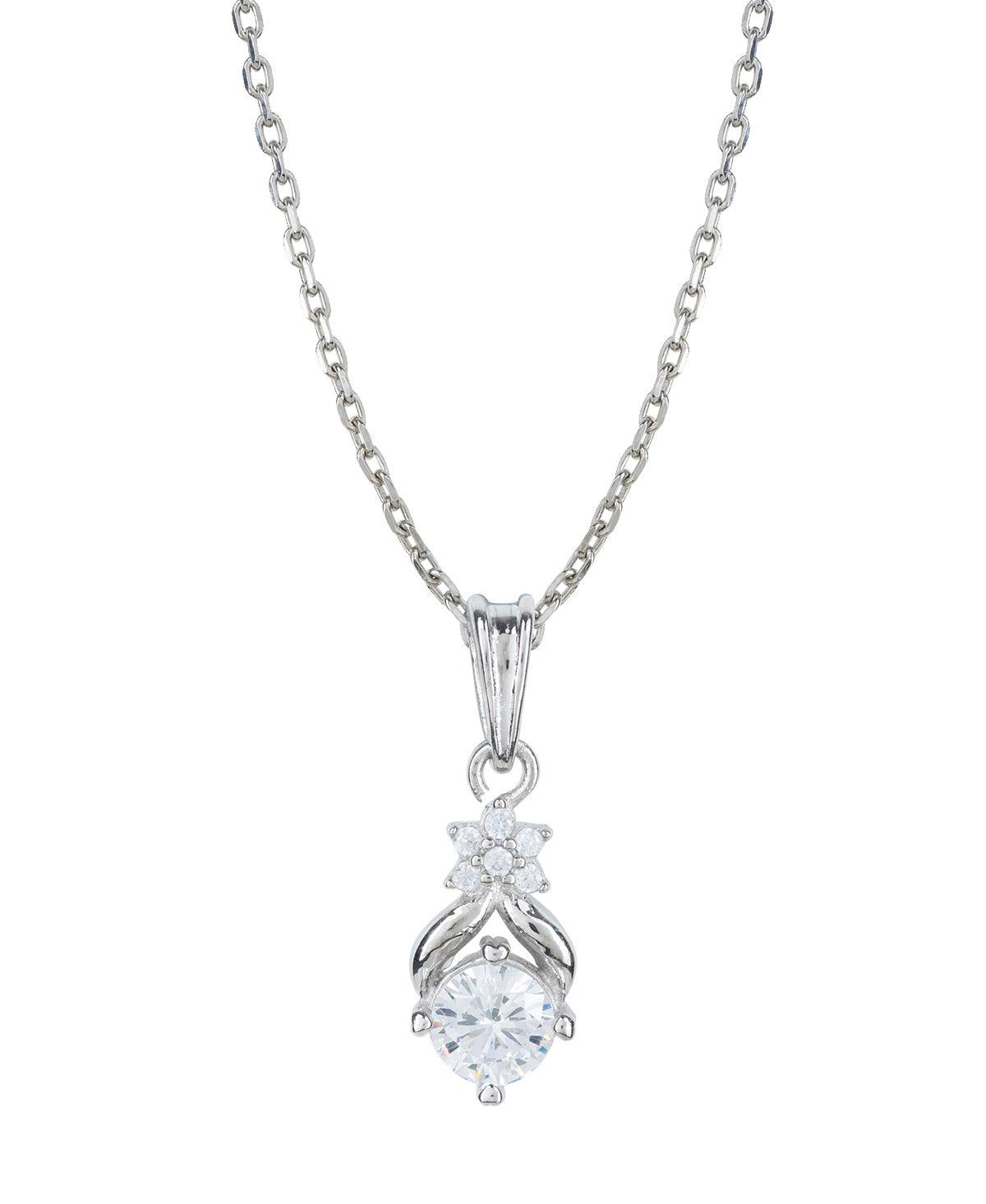 Pretty Stone Studded Silver Pendant - Chandrani Pearls
