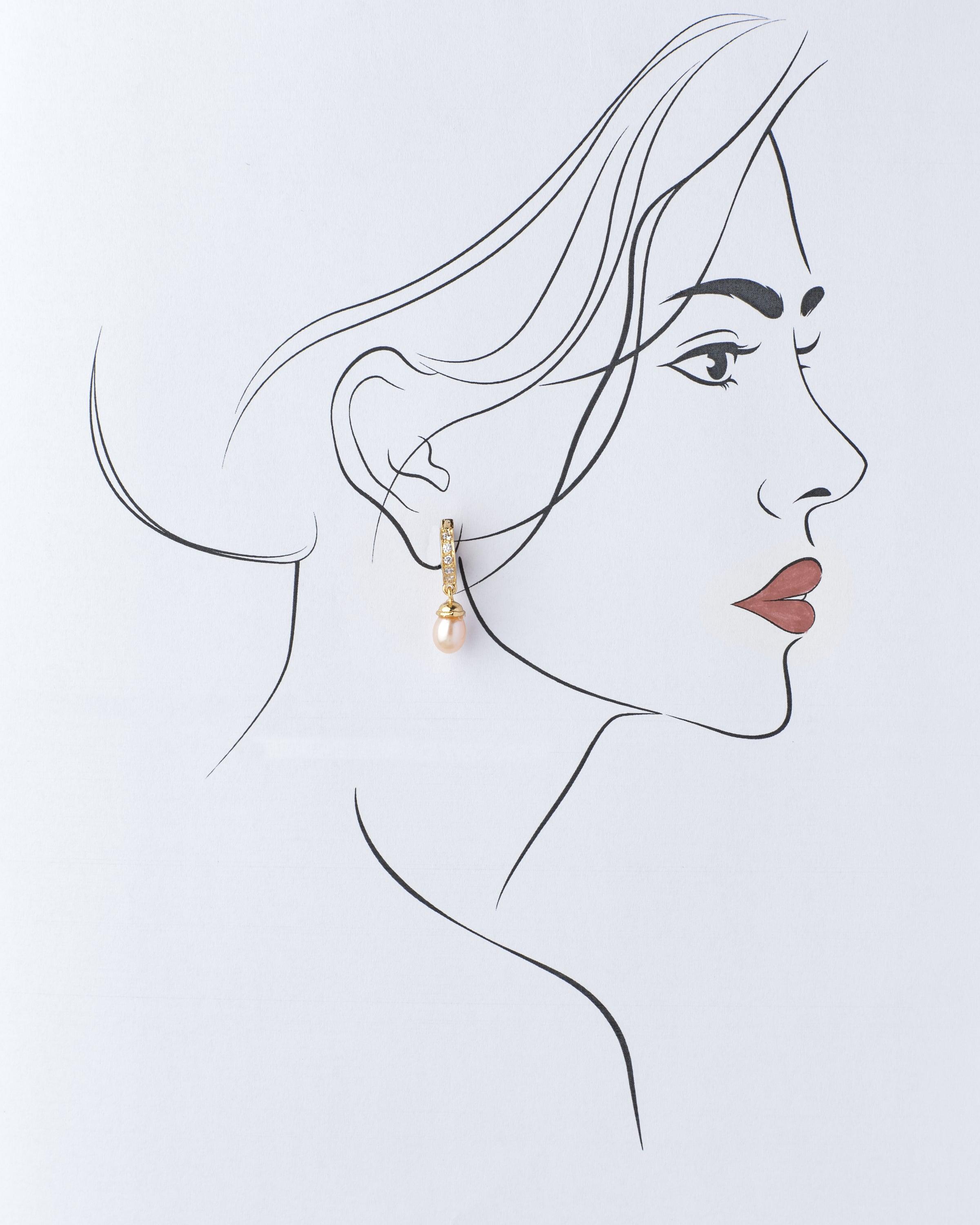 White Pearl Earrings for girls  Women