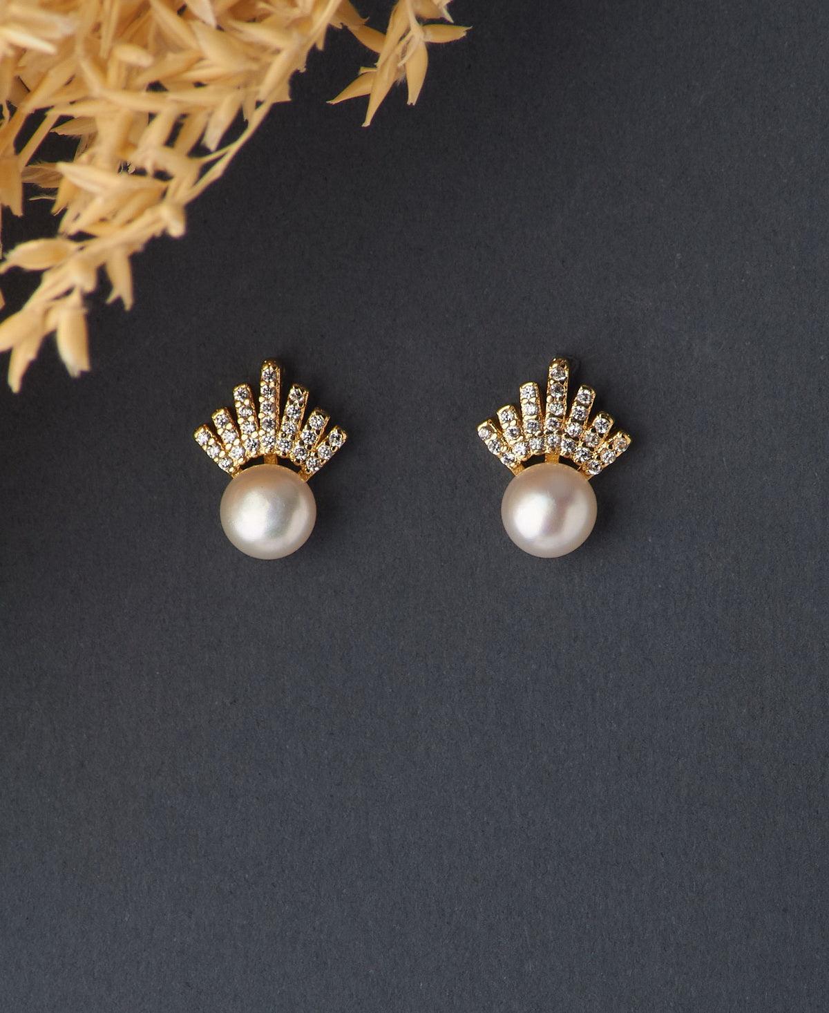 Pretty White Pearl Stud Earring - Chandrani Pearls