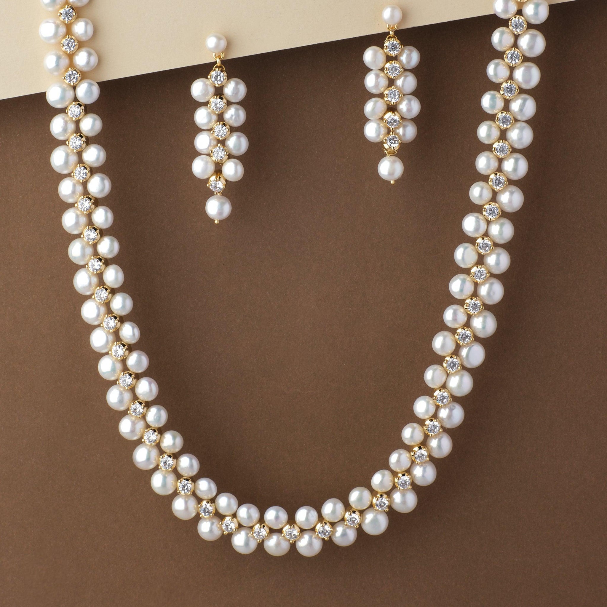 Ravishing Real Pearl Necklace Set