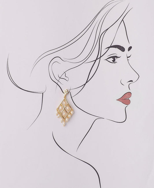 Regal Hanging Pearl Earring - Chandrani Pearls