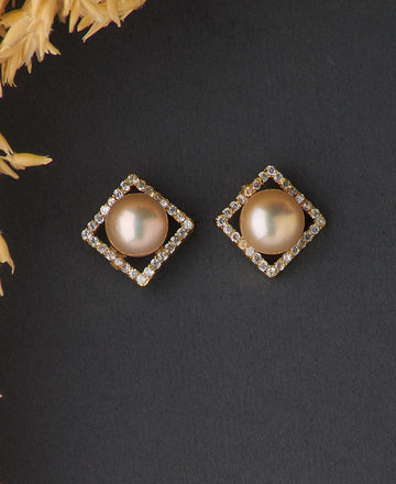 Regal Pearl Stone Stud Earring - Chandrani Pearls