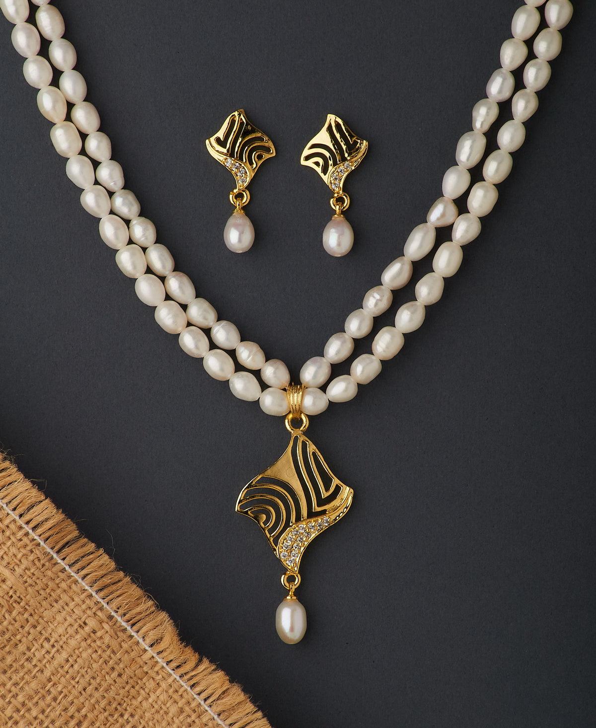 Regal Real Pearl Necklace Set - Chandrani Pearls