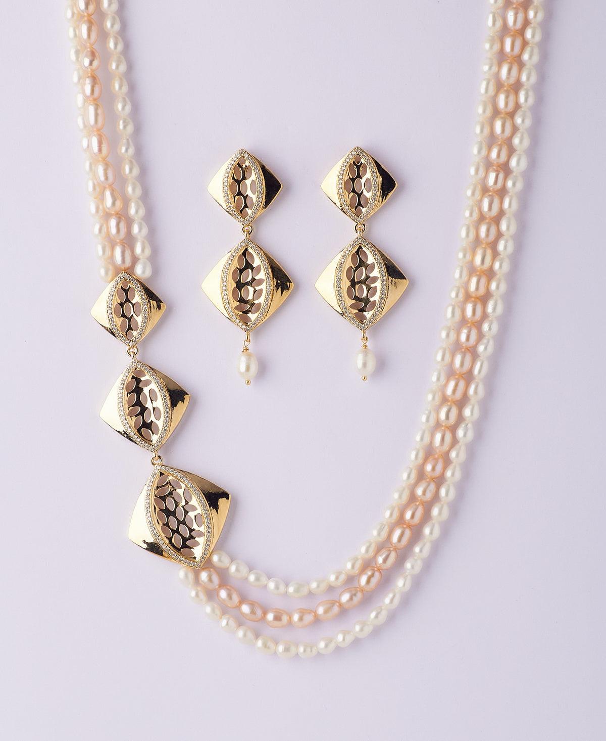 Regal Real Pearl Necklace Set - Chandrani Pearls