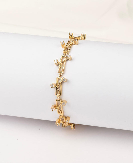 Ritzy  Stone Studded Gold Bracelet - Chandrani Pearls