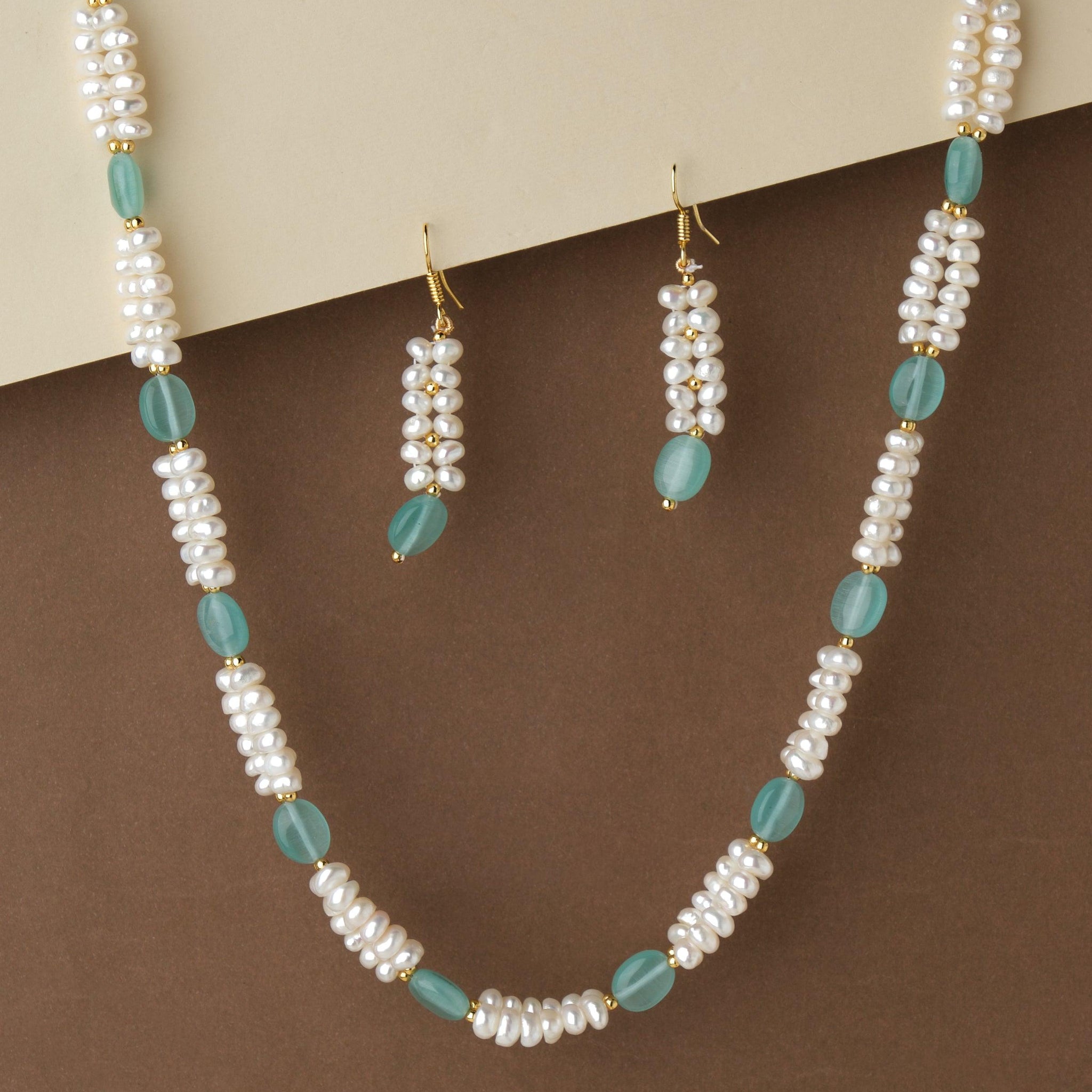 Simple Pearl & Beads Necklace Set - Chandrani Pearls