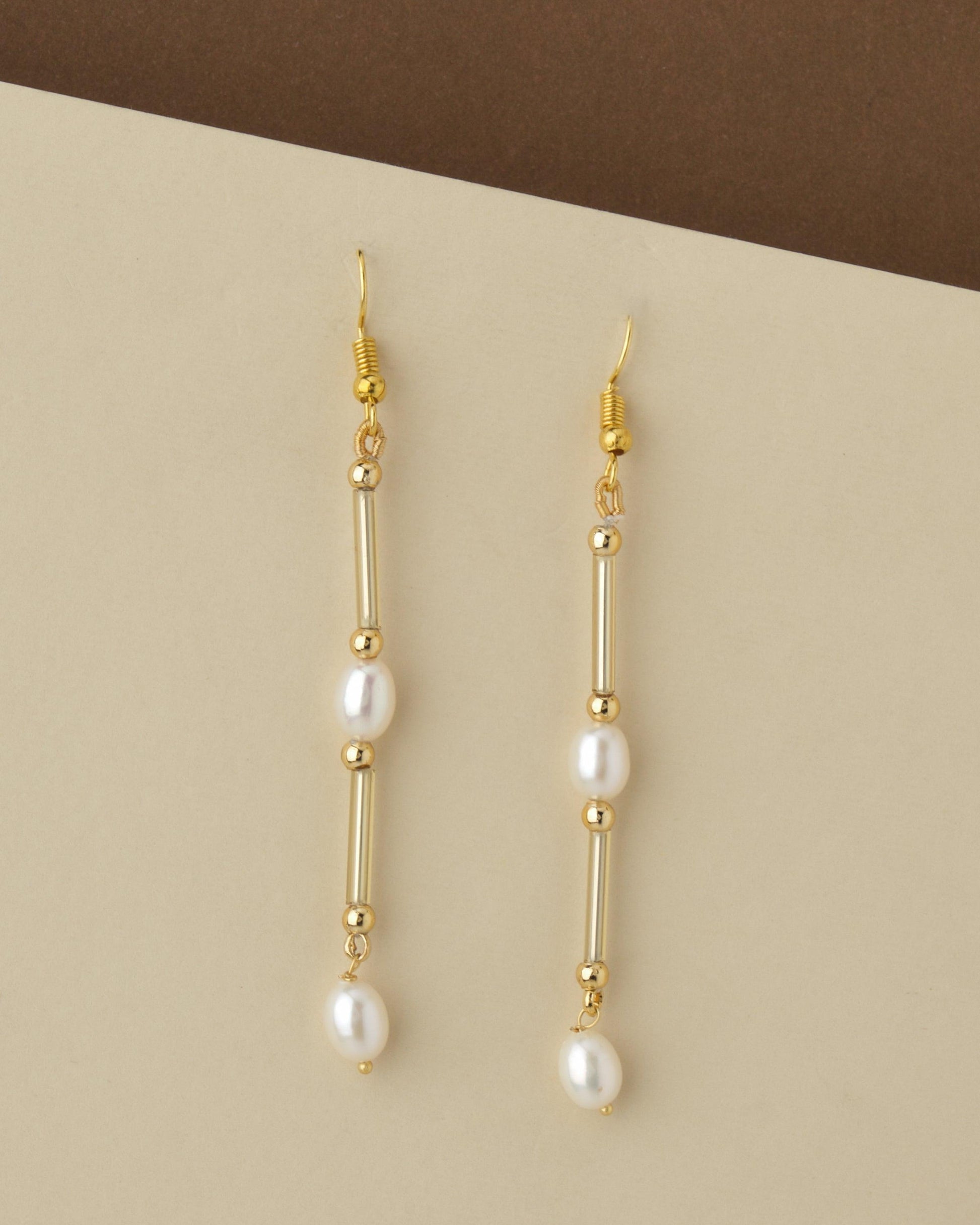 Simple Pearl Hanging Earring - Chandrani Pearls