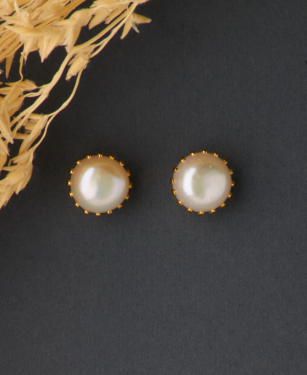 Simple Pearl Stud Earring - Chandrani Pearls