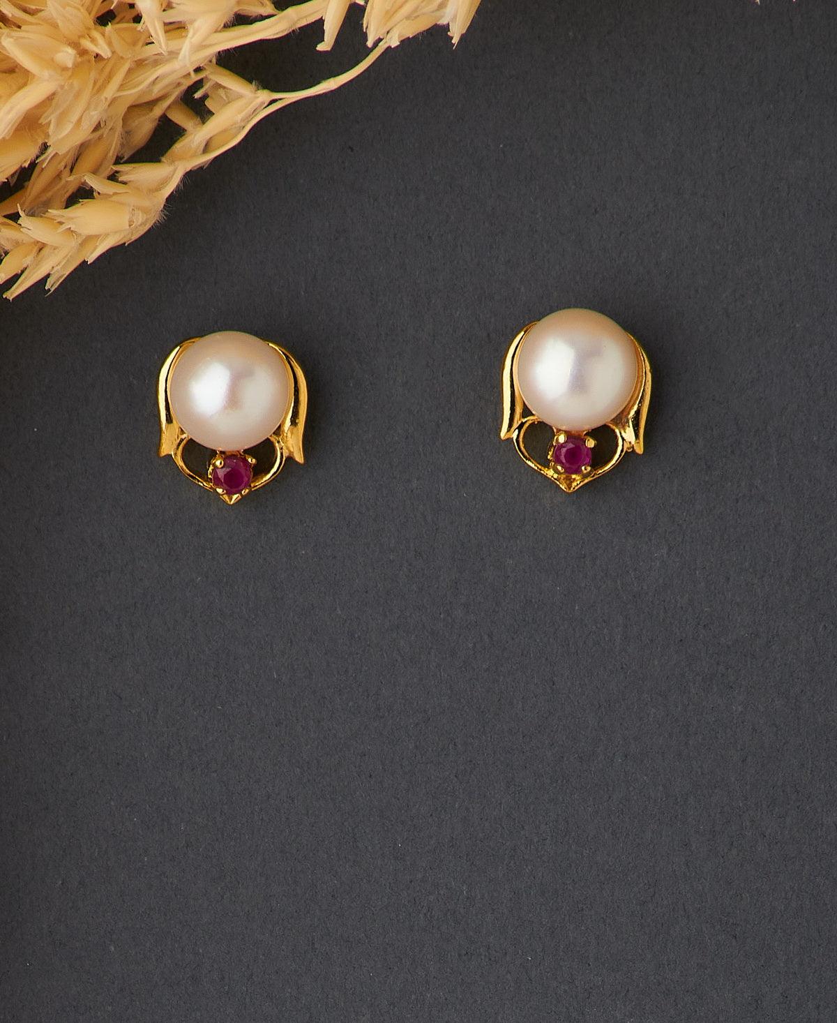 Simple Pearl Stud Earring - Chandrani Pearls