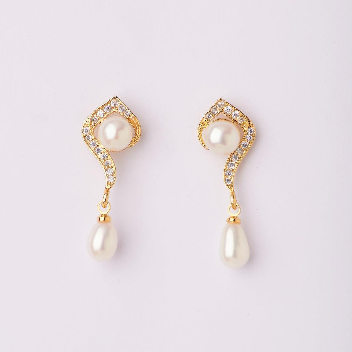 Simple Real Pearl Hanging Earring - Chandrani Pearls