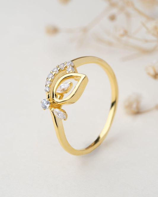 Sparkle Dewdrops Gold & Diamond Ring - Chandrani Pearls