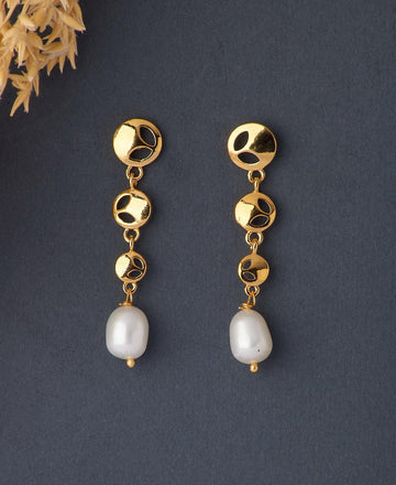 Standout Golden Pearl Hanging Earring - Chandrani Pearls