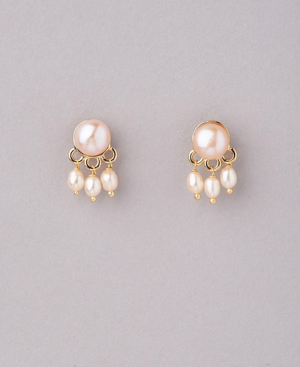 Standout Golden Pearl Hanging Earring - Chandrani Pearls