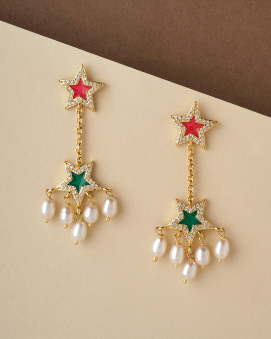 Star Dual Hang Pearl Earring - Chandrani Pearls