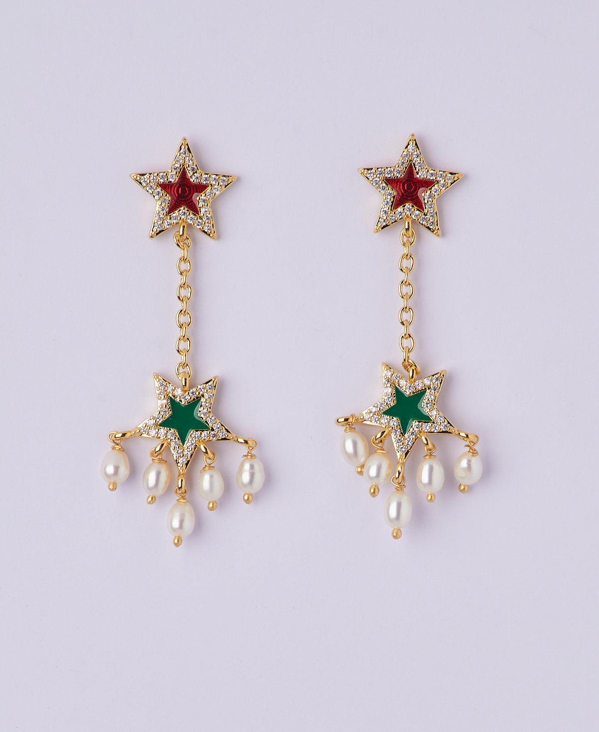 Star Dual Hang Pearl Earring - Chandrani Pearls