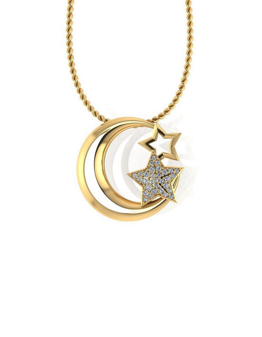 Star Silver Pendant with chain - Chandrani Pearls