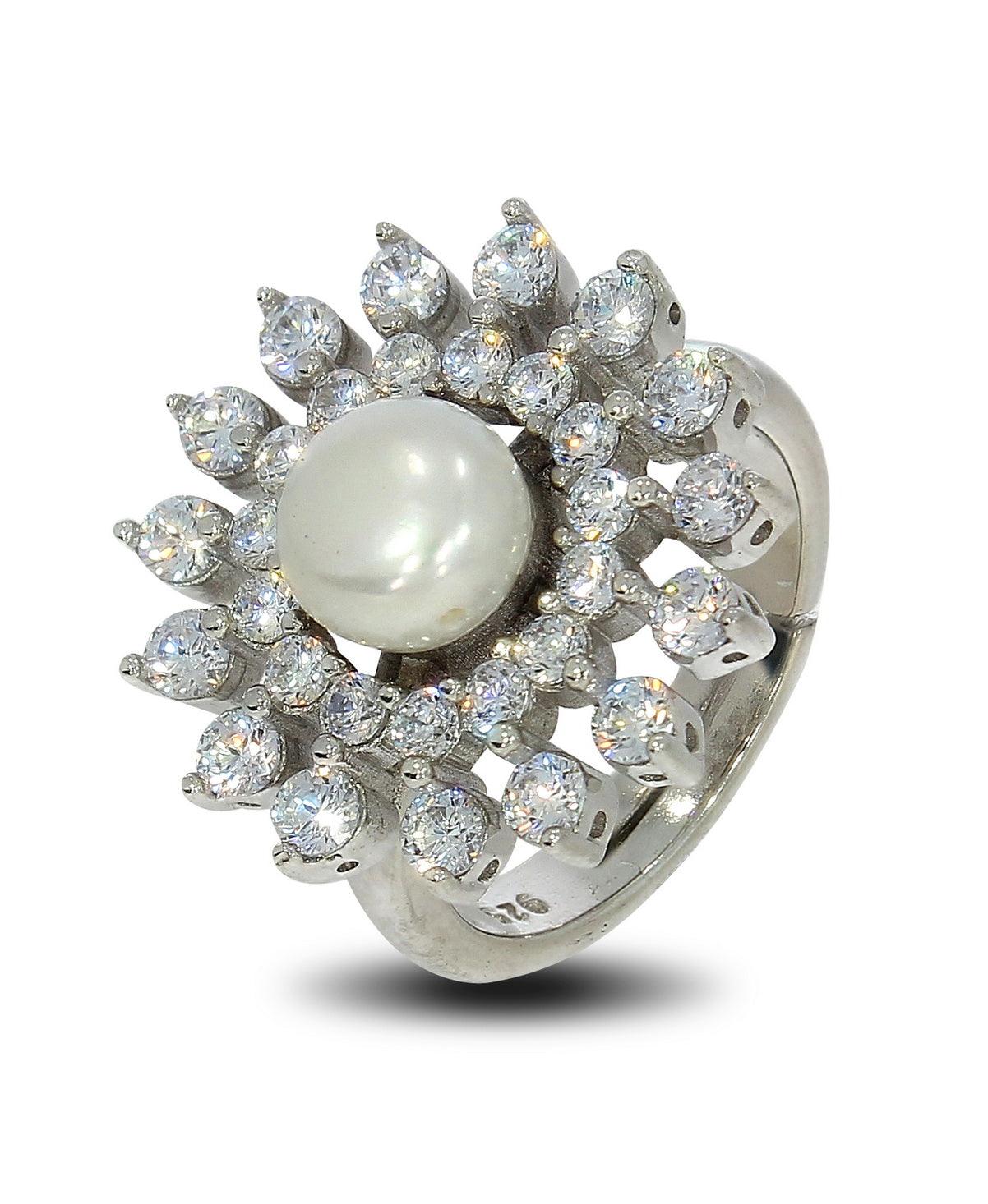Sterling Pearl Studded Silver Ring - Chandrani Pearls