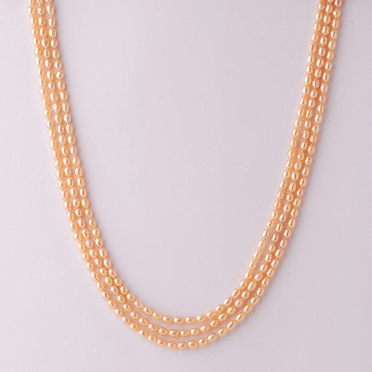 Stunning 3 line Real Pearl Necklace - Chandrani Pearls