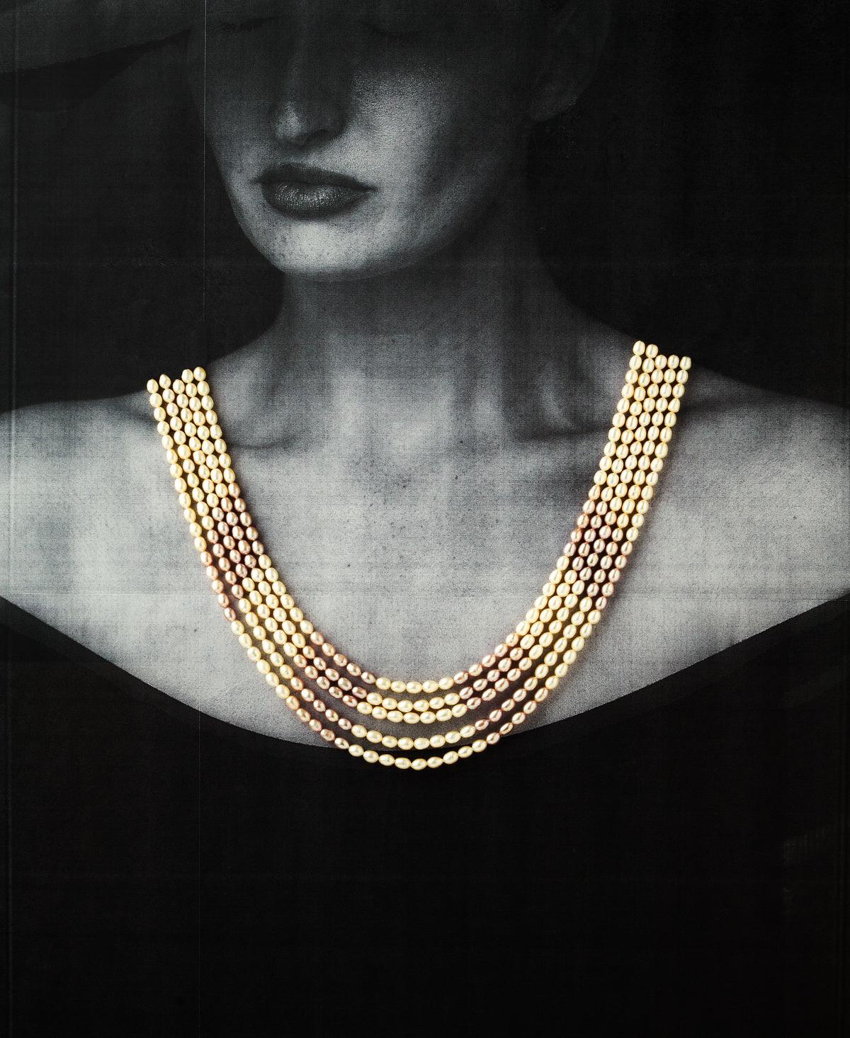 Stunning 5 line Real Pearl Necklace - Chandrani Pearls
