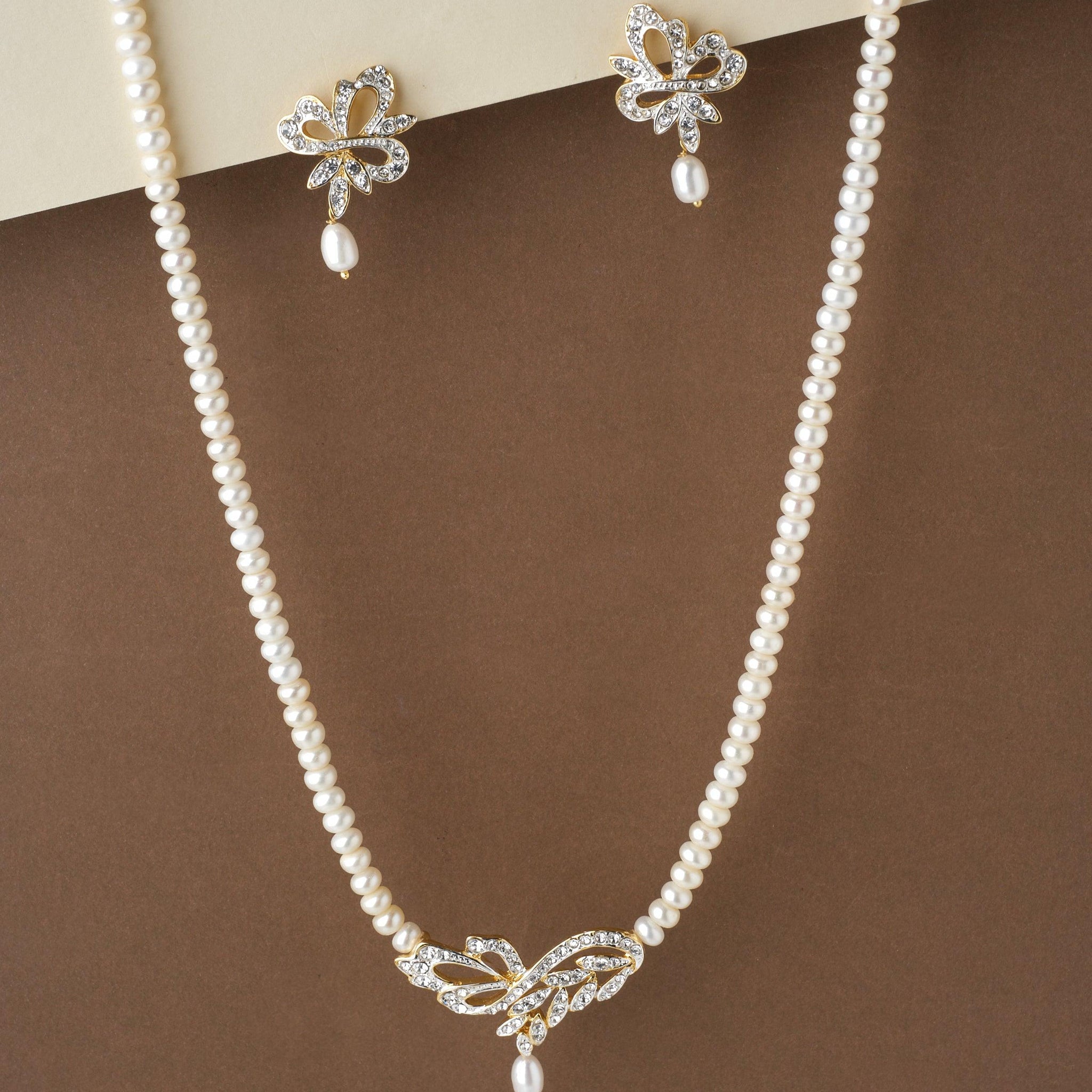 Stylish Pearl Necklace Set - Chandrani Pearls