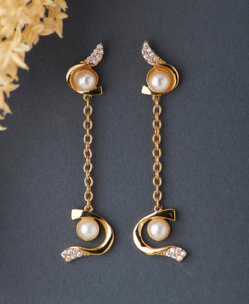 Stylish Real Peal Earring - Chandrani Pearls