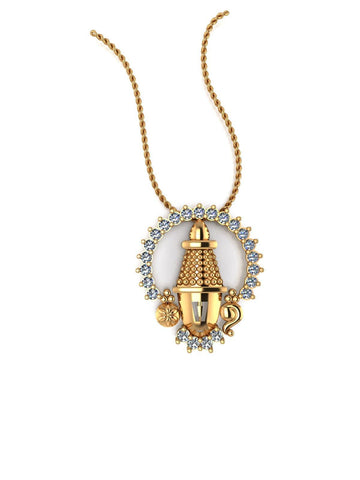 Tirupati Balaji Silver Pendant with chain - Chandrani Pearls