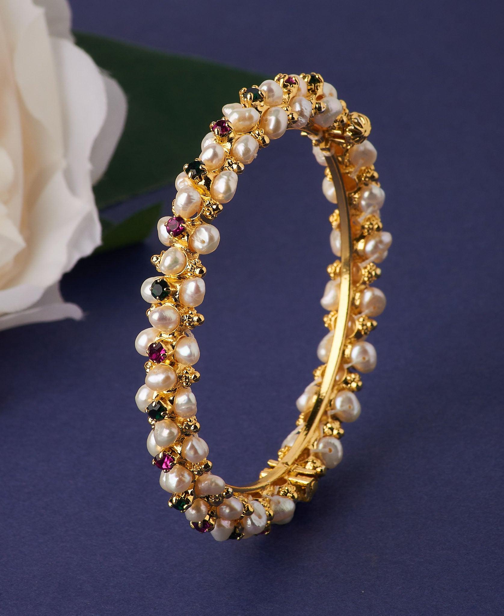 Traditional Real Pearl Bangle - Chandrani Pearls