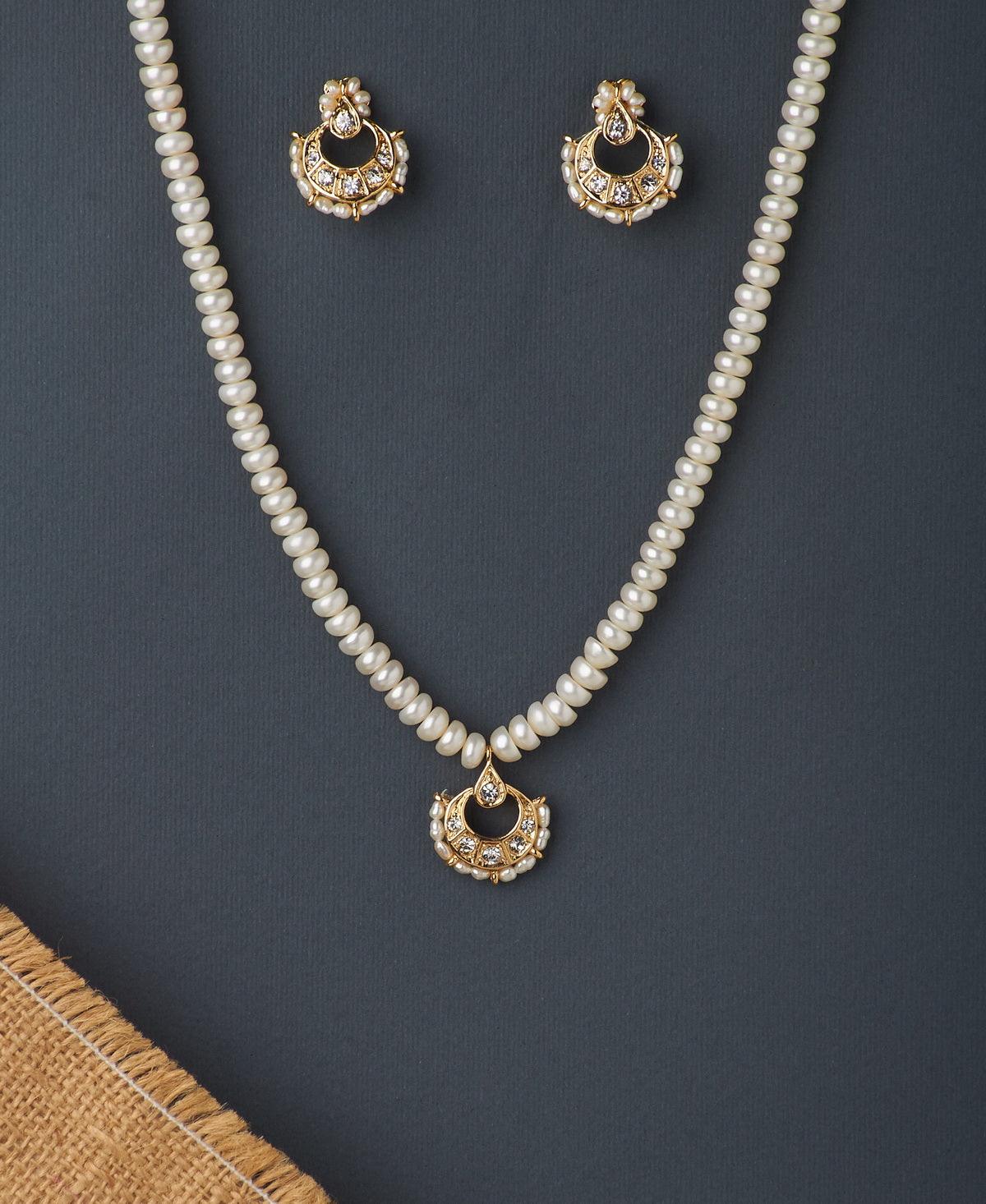 Traditional Real Pearl Necklace Set - Chandrani Pearls