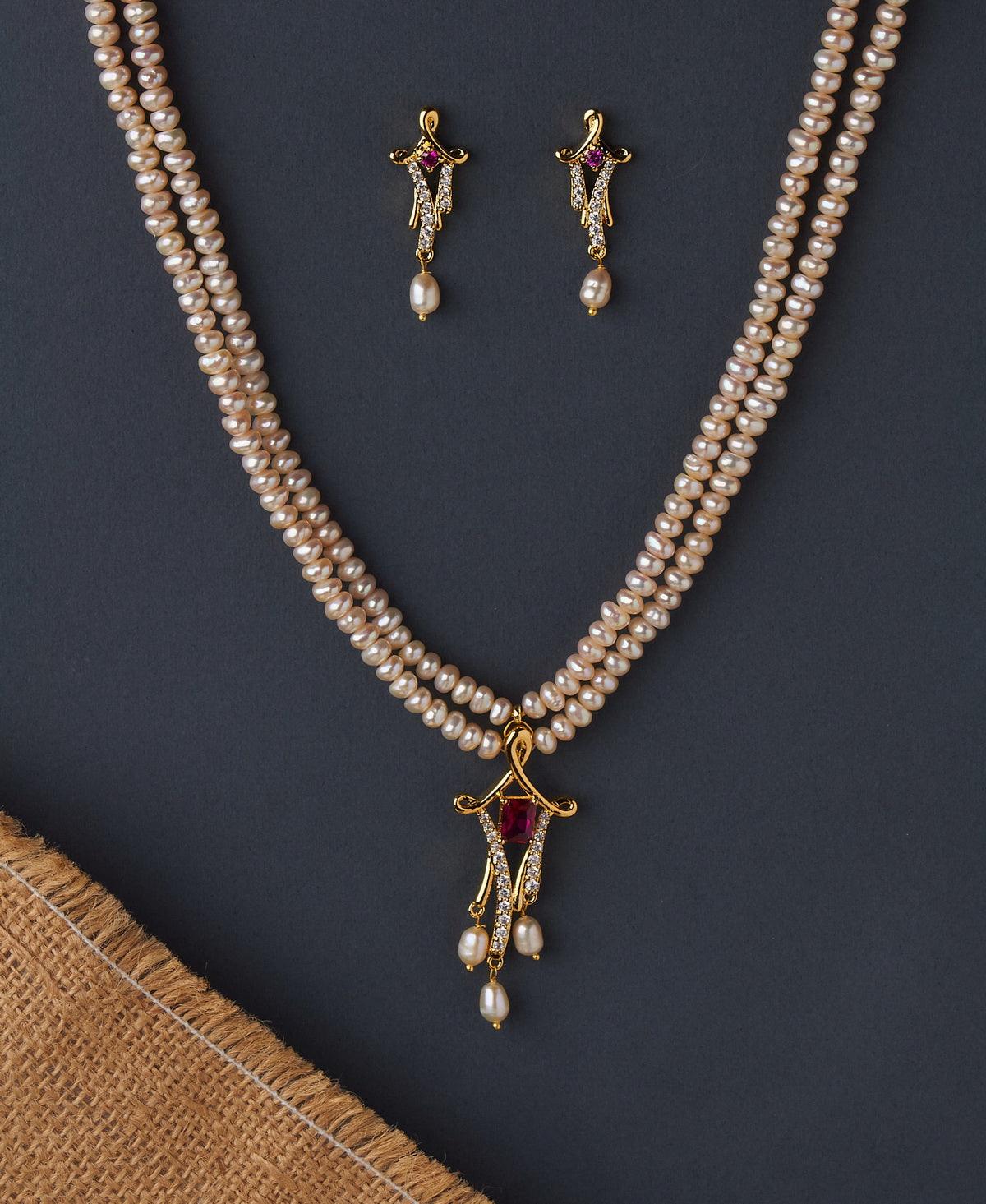 Traditional Real Pearl Necklace Set - Chandrani Pearls
