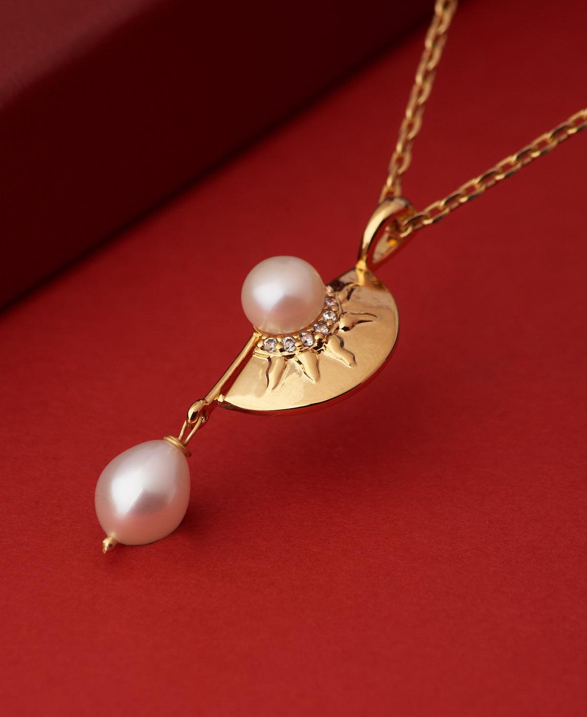 Trendy Gold Pendant - Chandrani Pearls