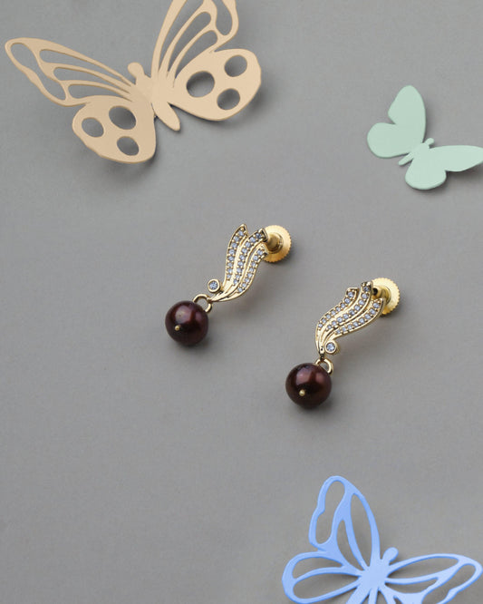 Trendy Brown Pearl Hanging Earring - Chandrani Pearls