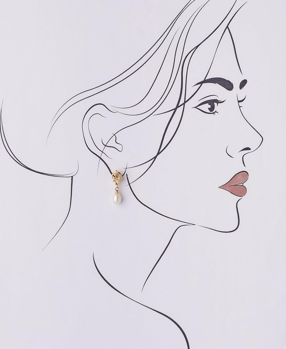 Trendy Hanging Pearl Earring - Chandrani Pearls