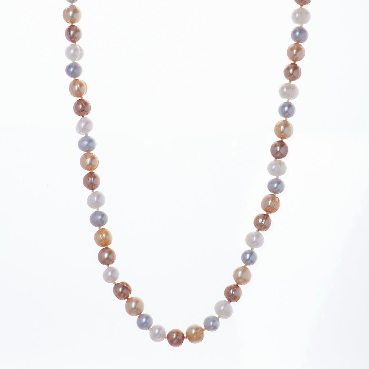 Trendy Peach Colored Stone Imitation Necklace Set