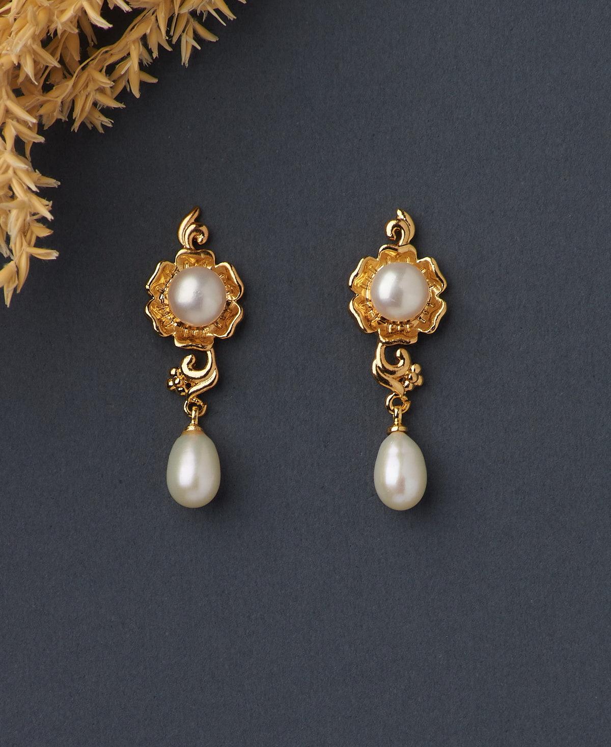 Buy CHANDRANI PEARLS Chandrani Pearls Delicate Stone Studded Pearl Earring  Pearl Alloy Stud Earring Online at Best Prices in India - Flipkart.com